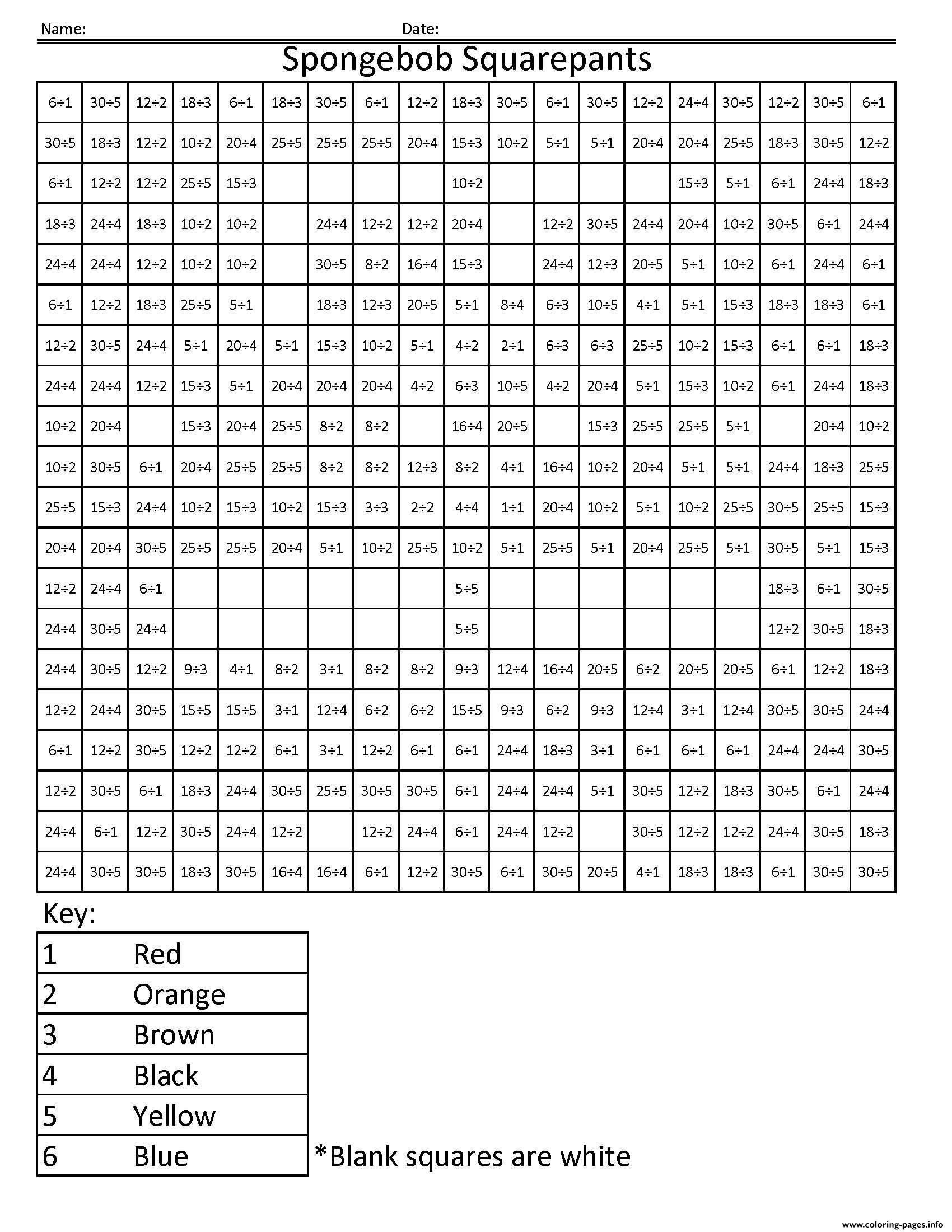 math coloring worksheets 3rd grade inspirational print spongebob squarepants cartoon math worksheet division pixel of math coloring worksheets 3rd grade