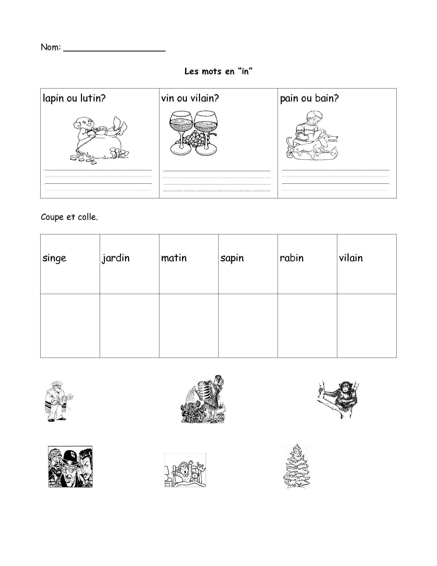 Vocabulary Worksheets First Grade 1