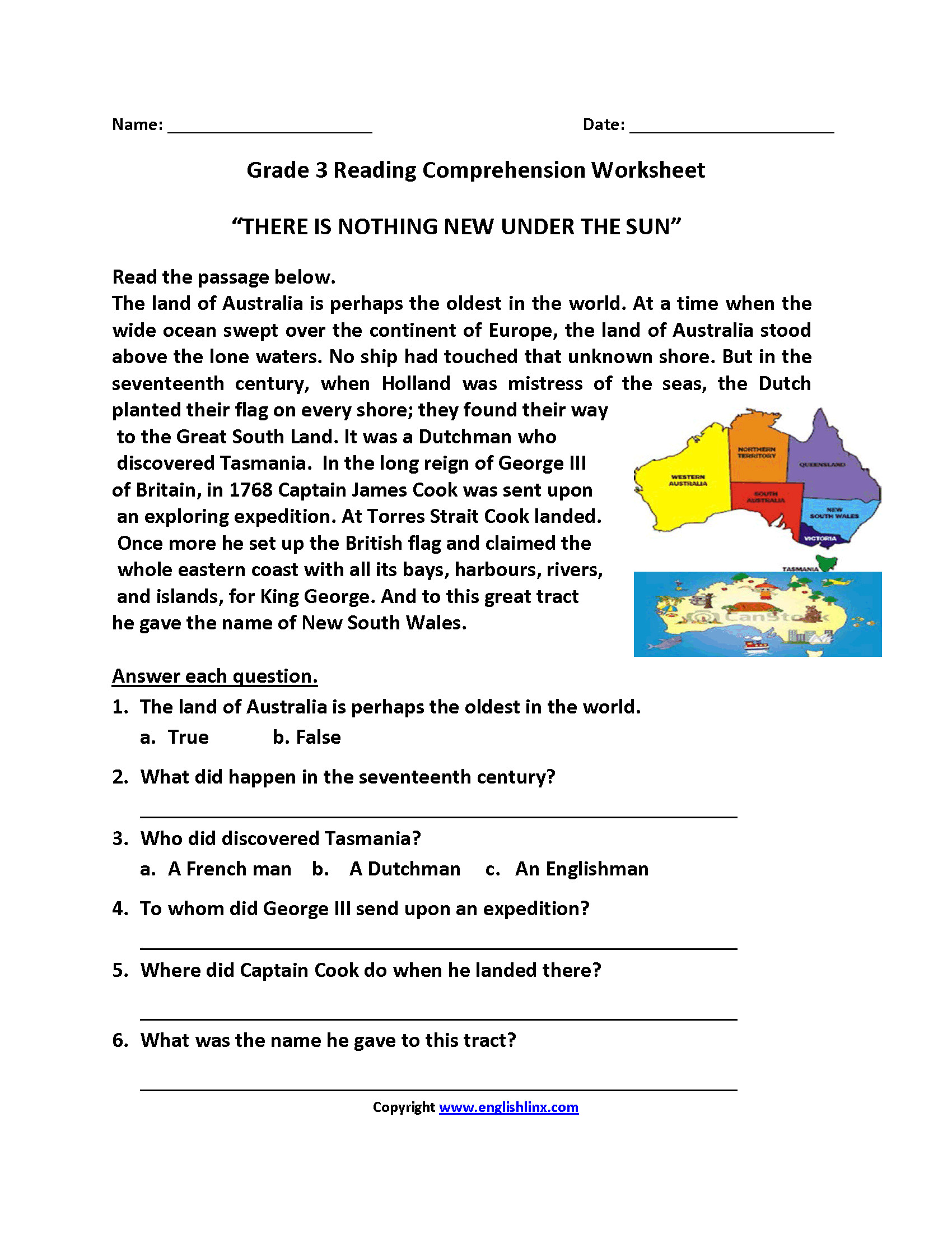 Vocabulary Worksheets Third Grade 3