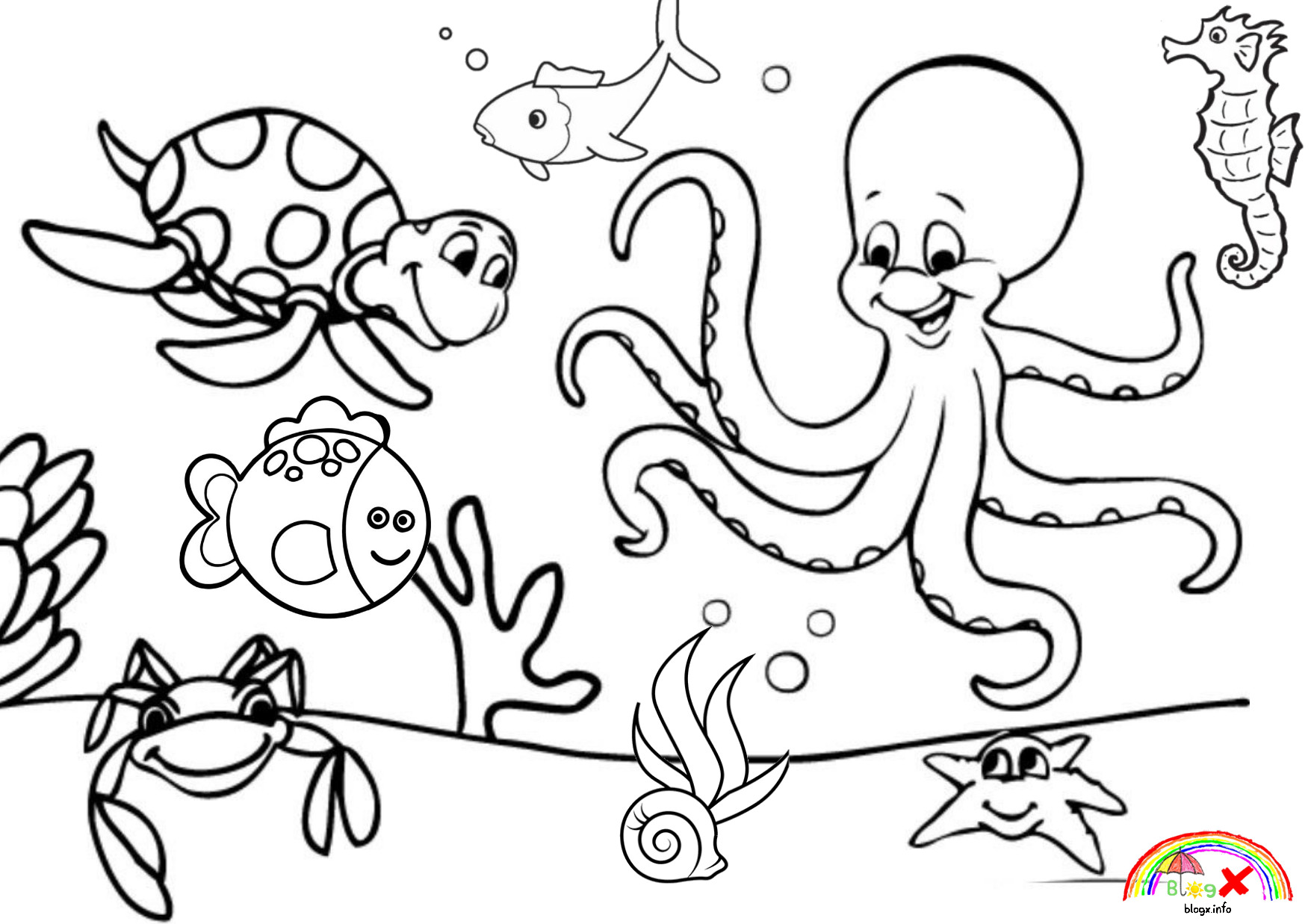 sea-animals-coloring-worksheets