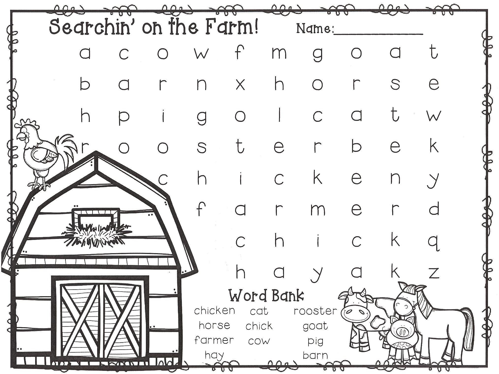 Animals Worksheets Preschool Farm