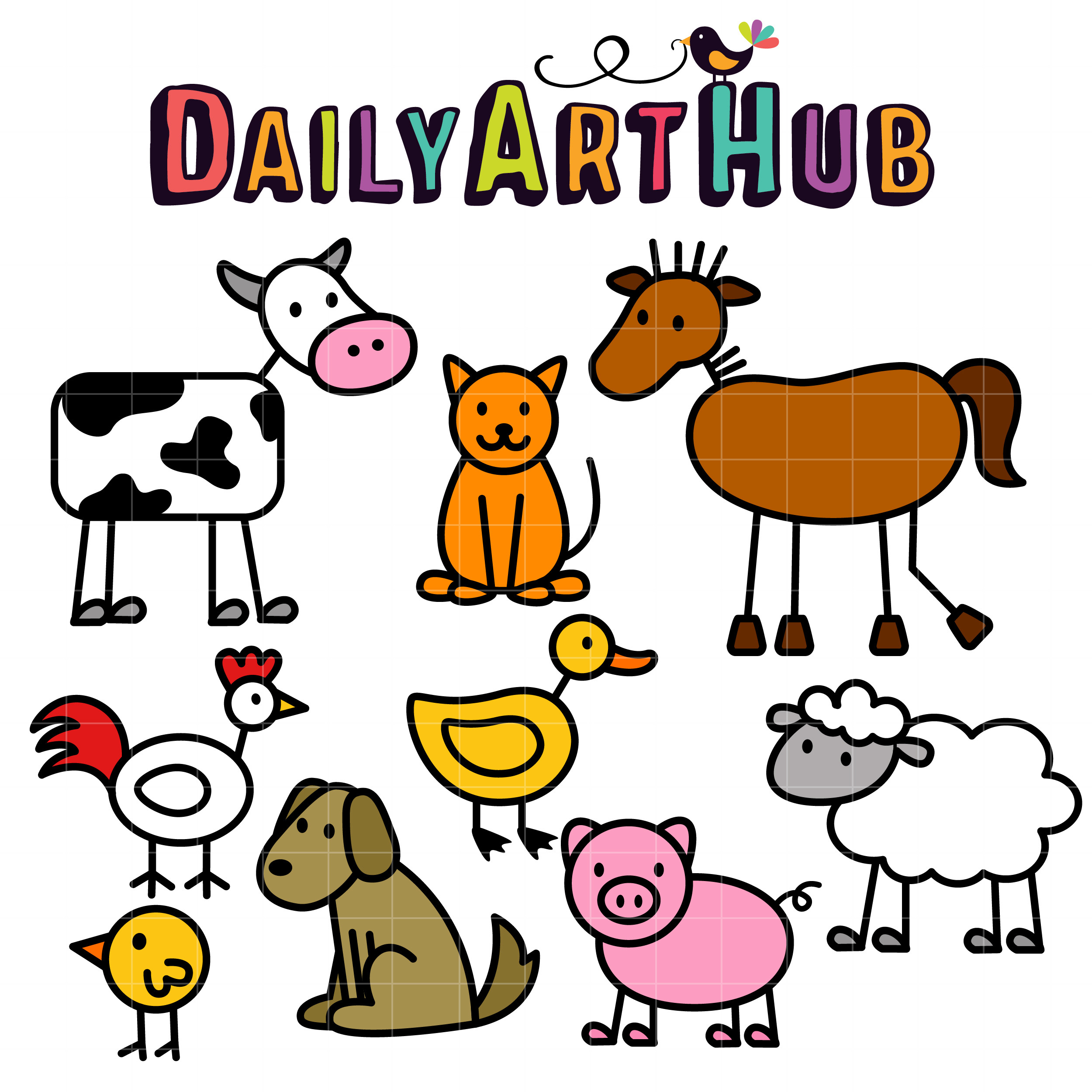 5 Cute Farm Animals Drawings AMP