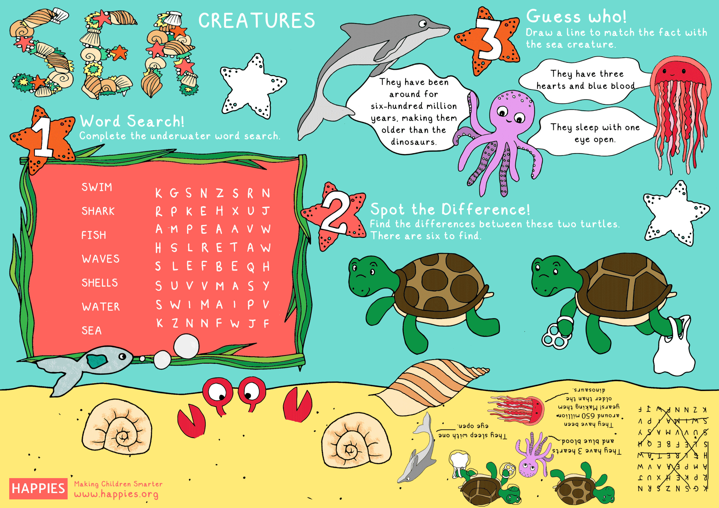 Sea Animals Activity Sheet