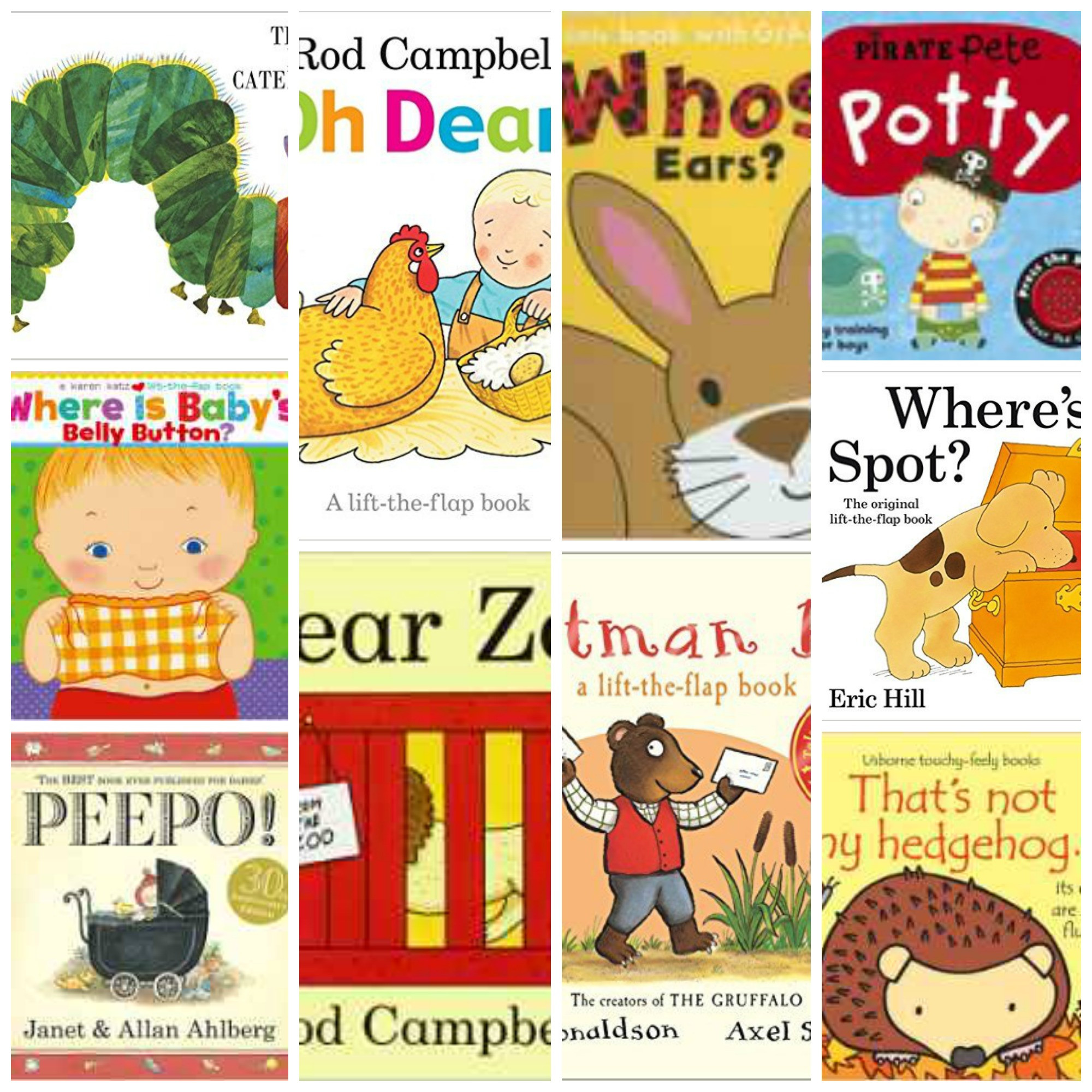 Interactive toddler books collage