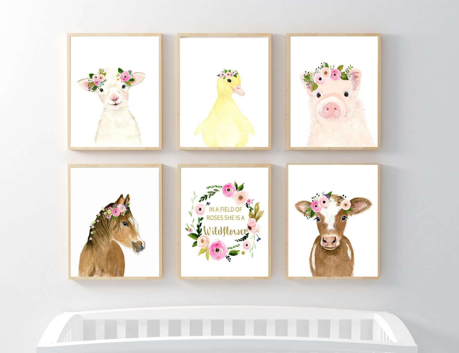 7 Farm Animals Art Nursery AMP