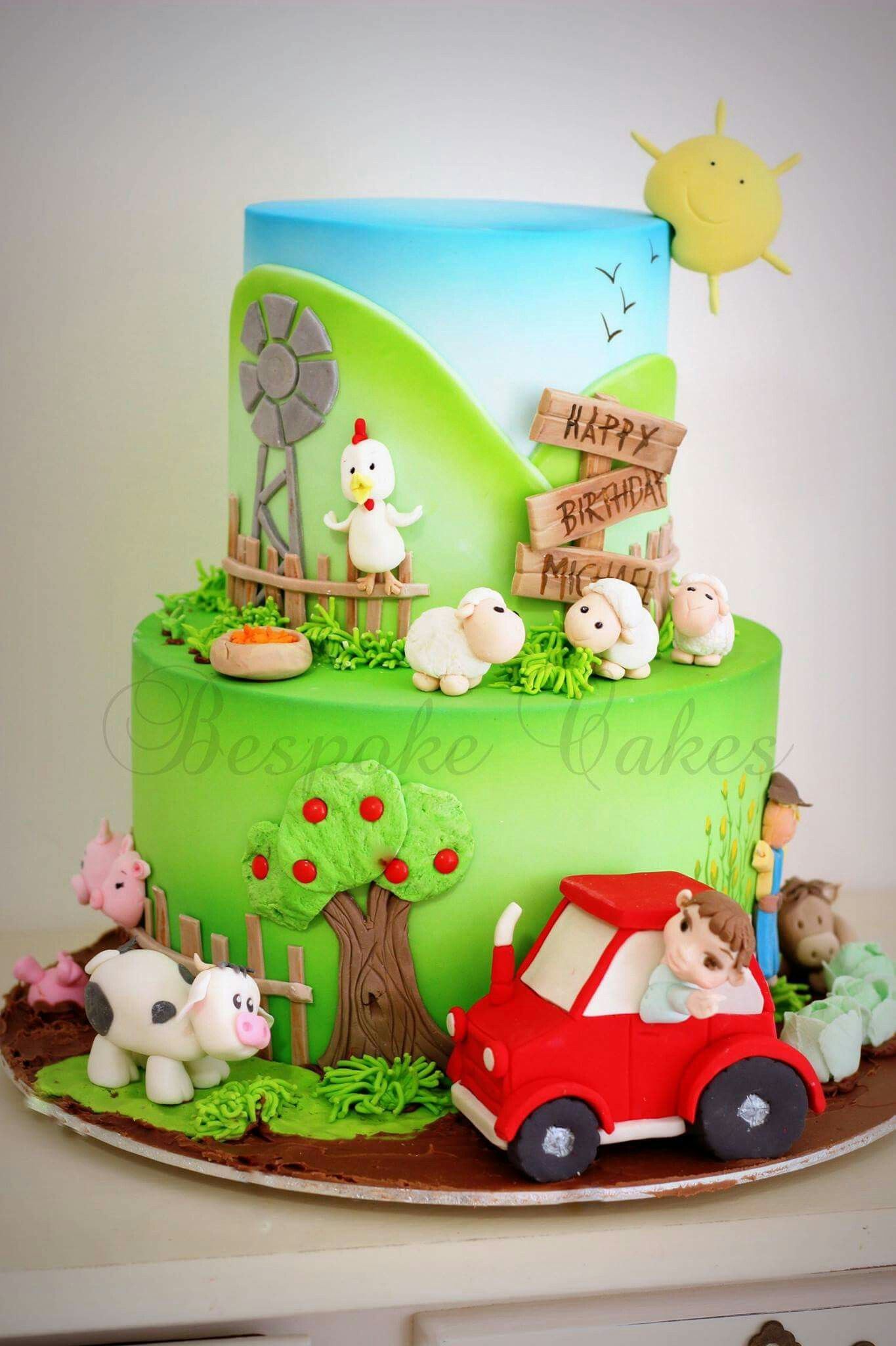 Farm Animals Baby Shower Cake