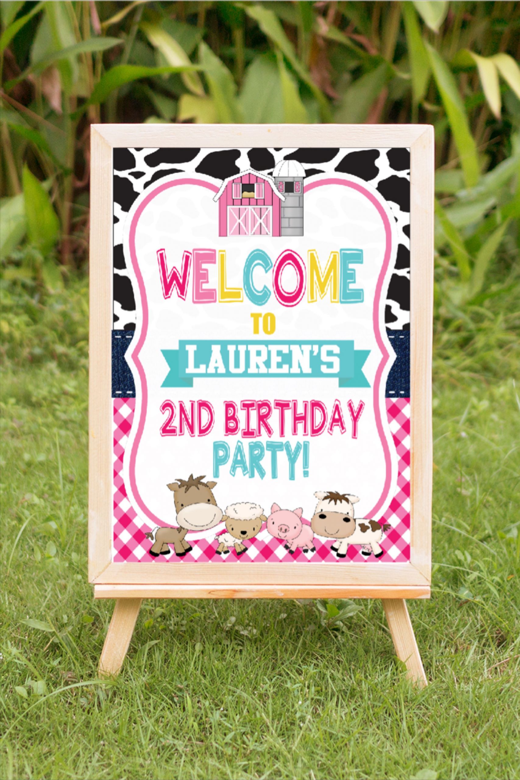 Farm Animals Birthday Party Signs