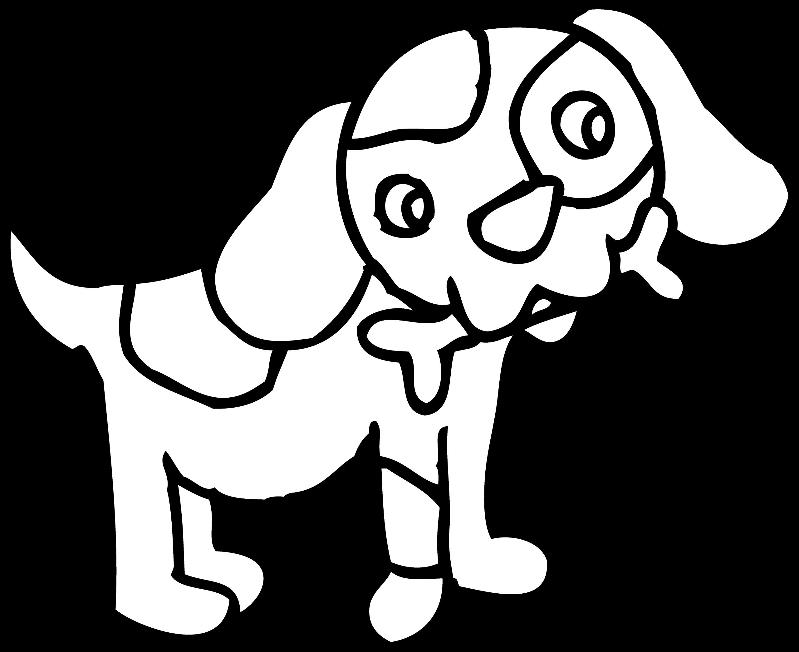 black and white dog bone clipart 5