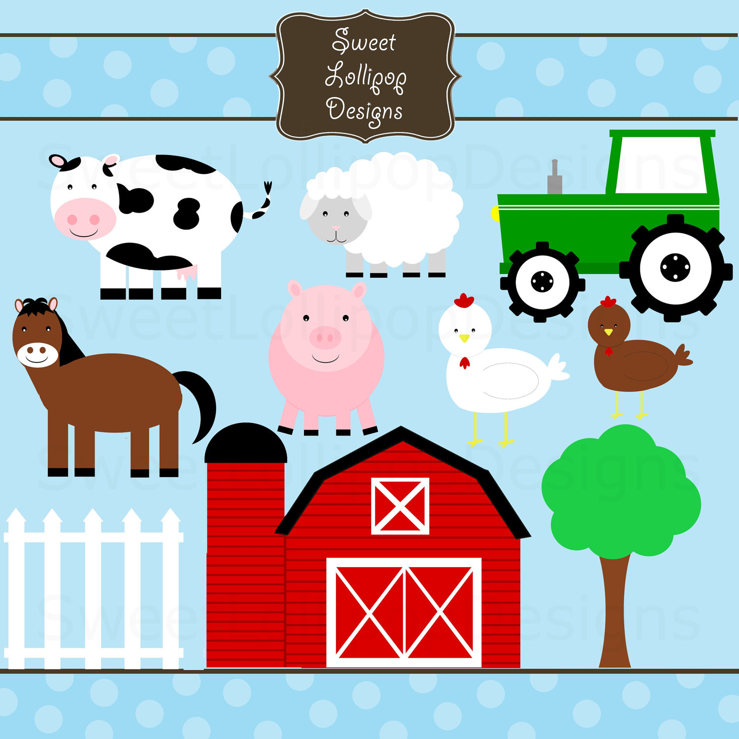 Farm Animals Cartoon Clip Art