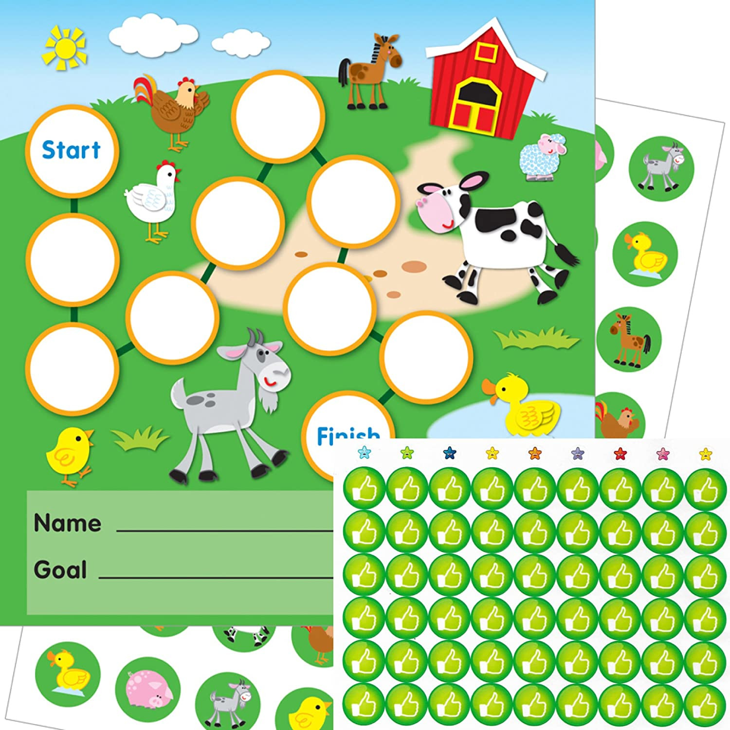 Farm Animals Chart for Kids