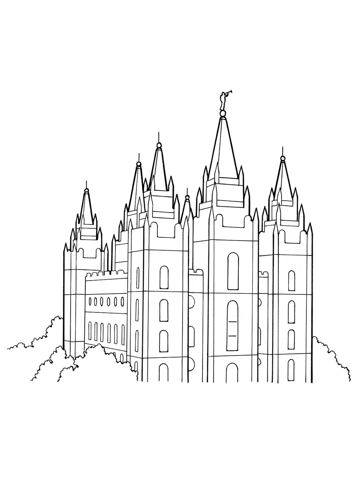 top salt lake temple art lds print drawing