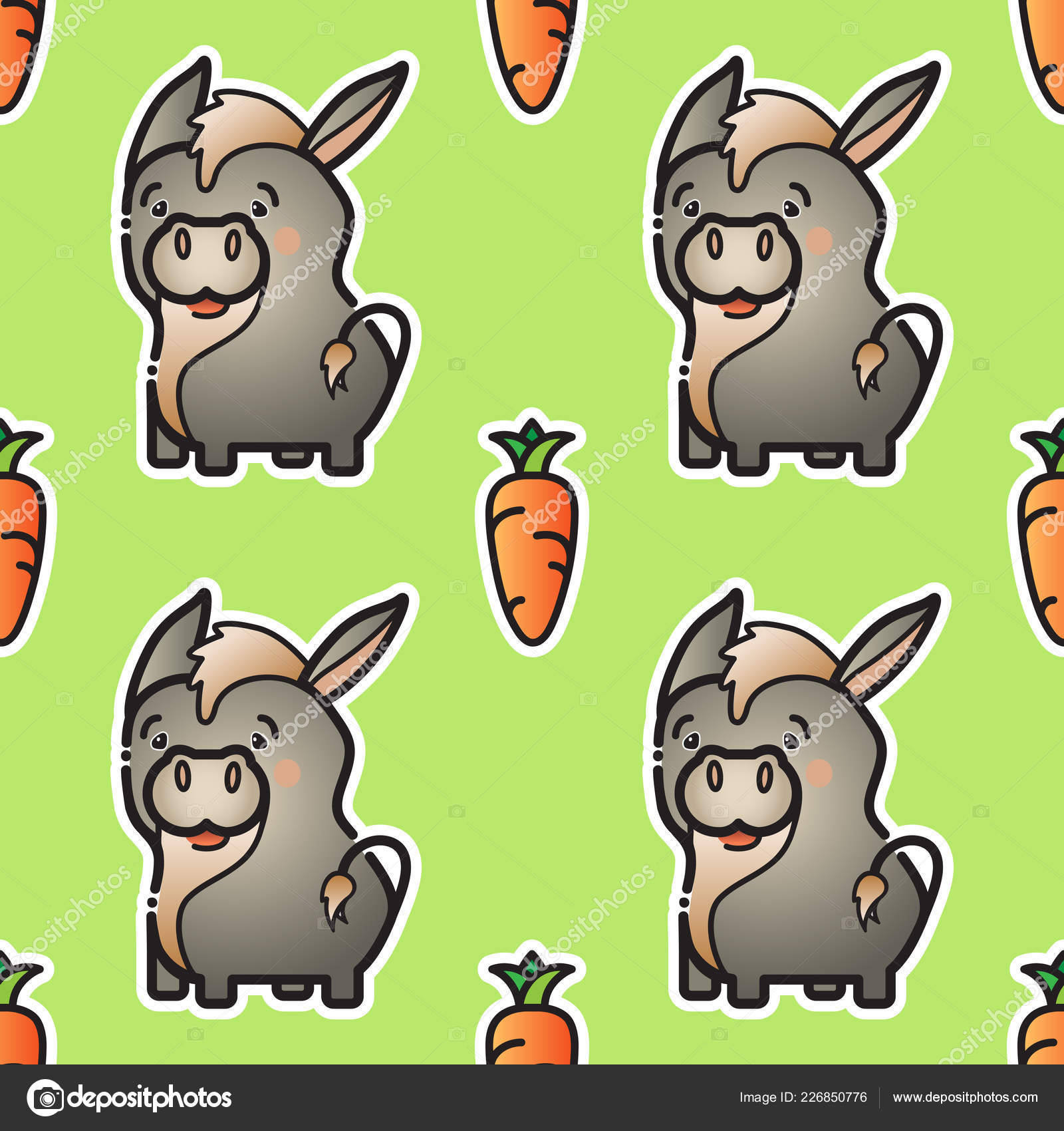 depositphotos stock illustration cute donkey carrot vector colorful