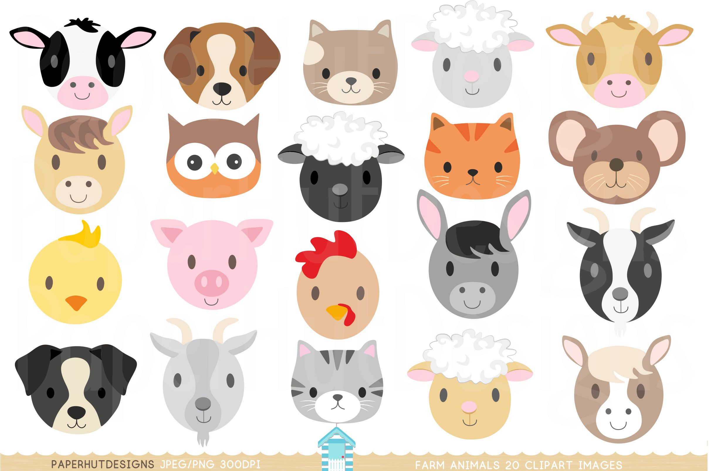 8c9ab ed b9d89fccae2248 farm animal faces clipart 2417 1608