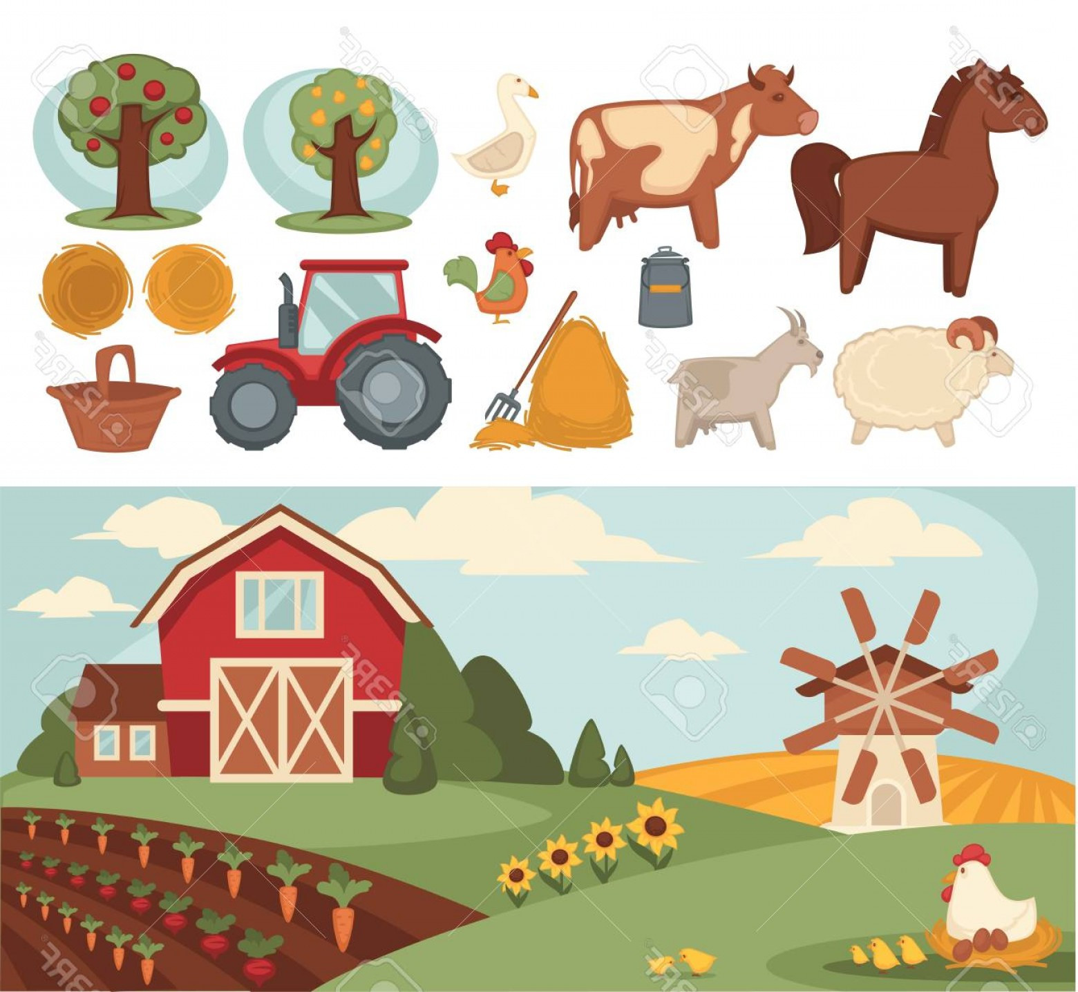 Farm Animals Dibujos