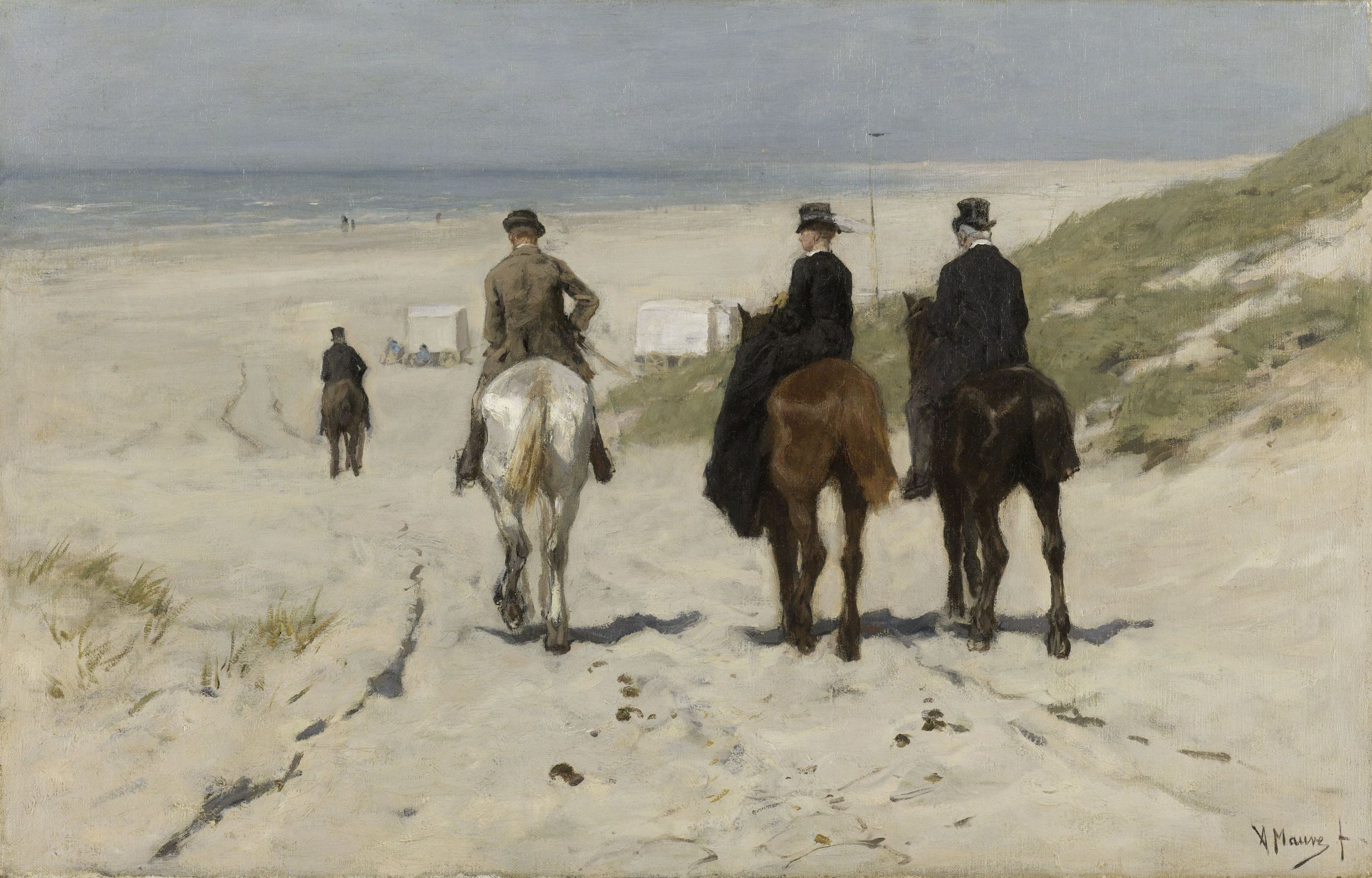 Anton Mauve Morgenrit langs het strand