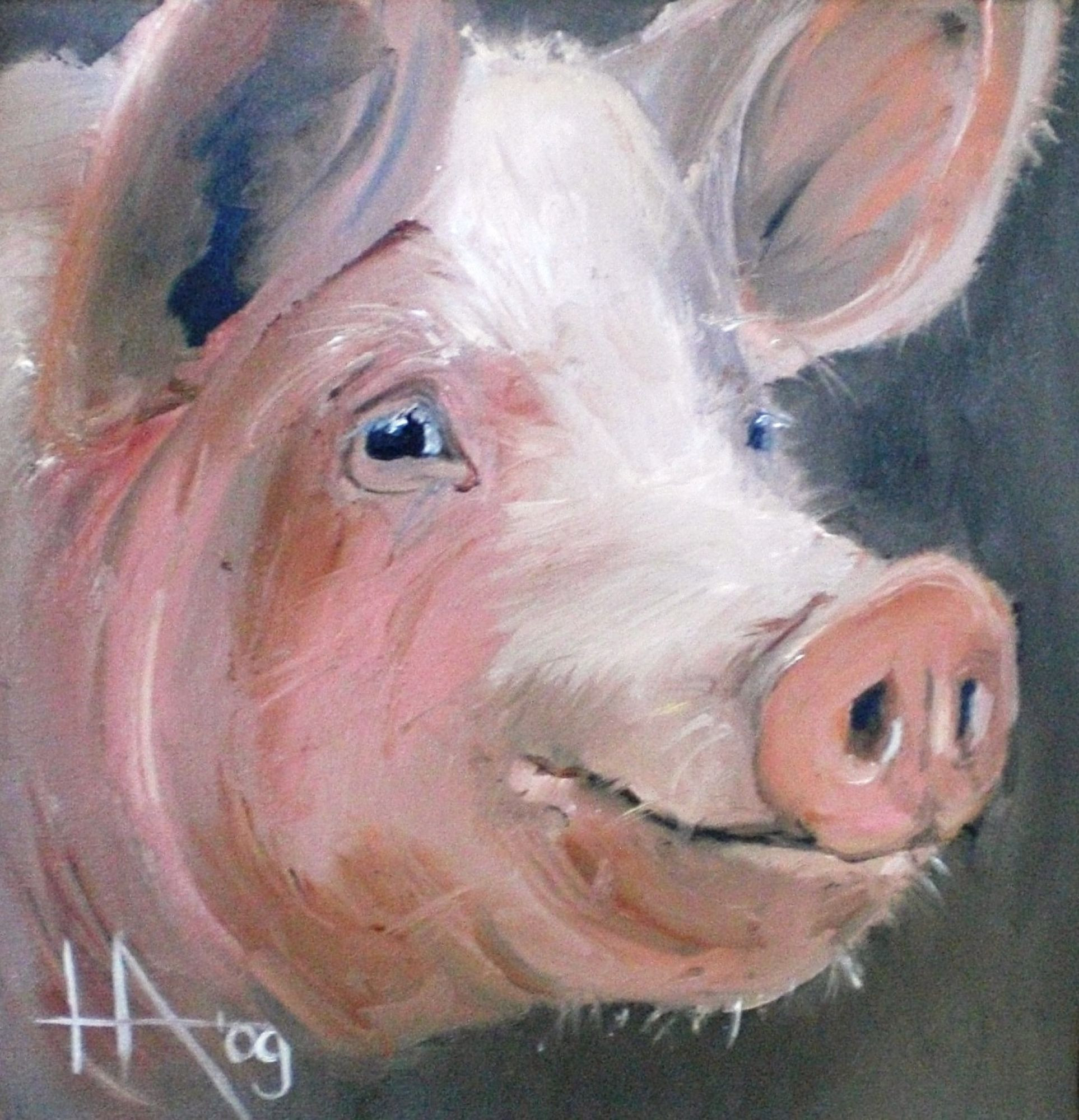 Farm Animals Paintings Pigs