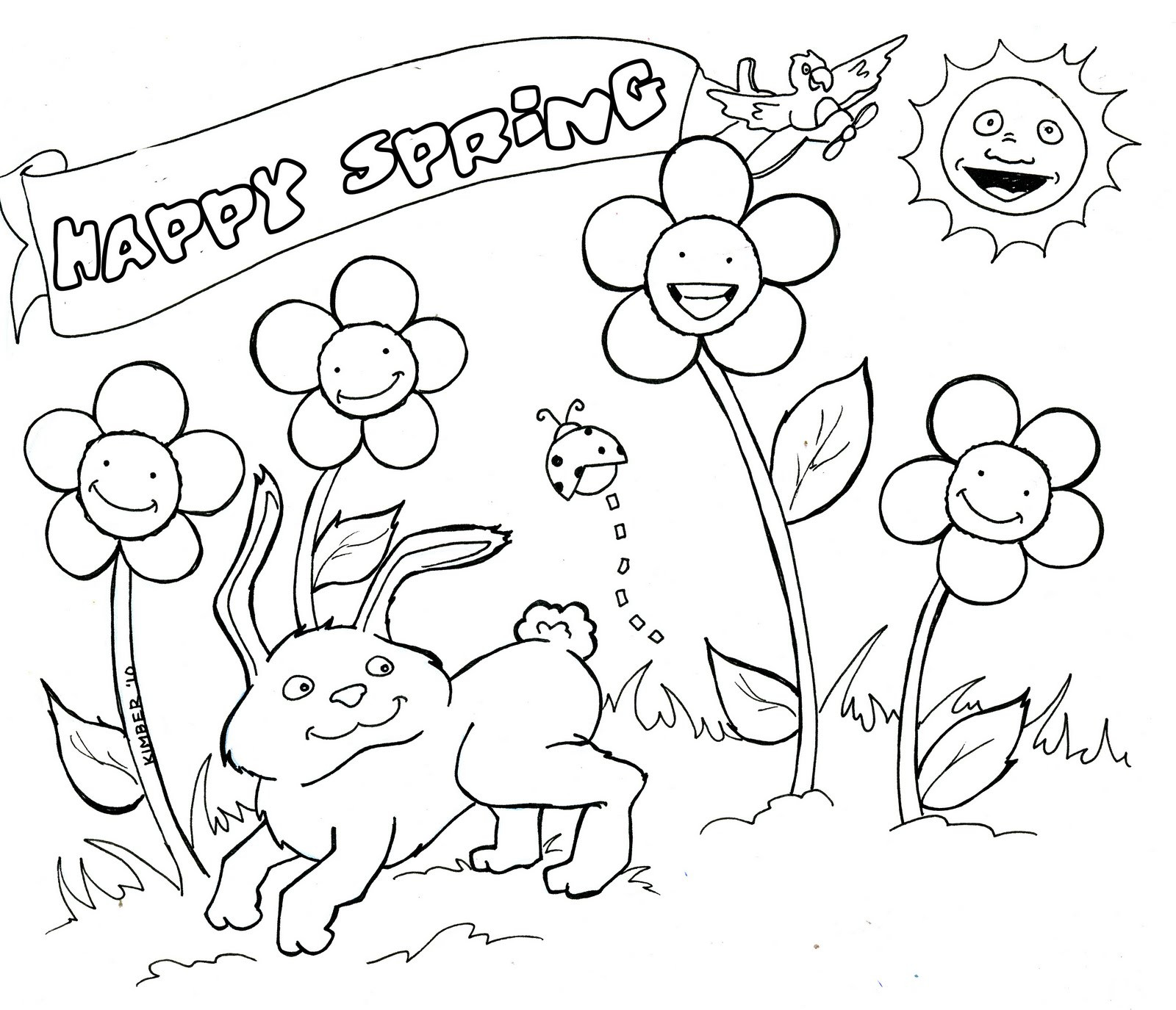 springtime coloring at drawings free for outline pictures colouring kindergarten animals images of flowers horse mountain baby flower cartoons flag van truck dinosaur head