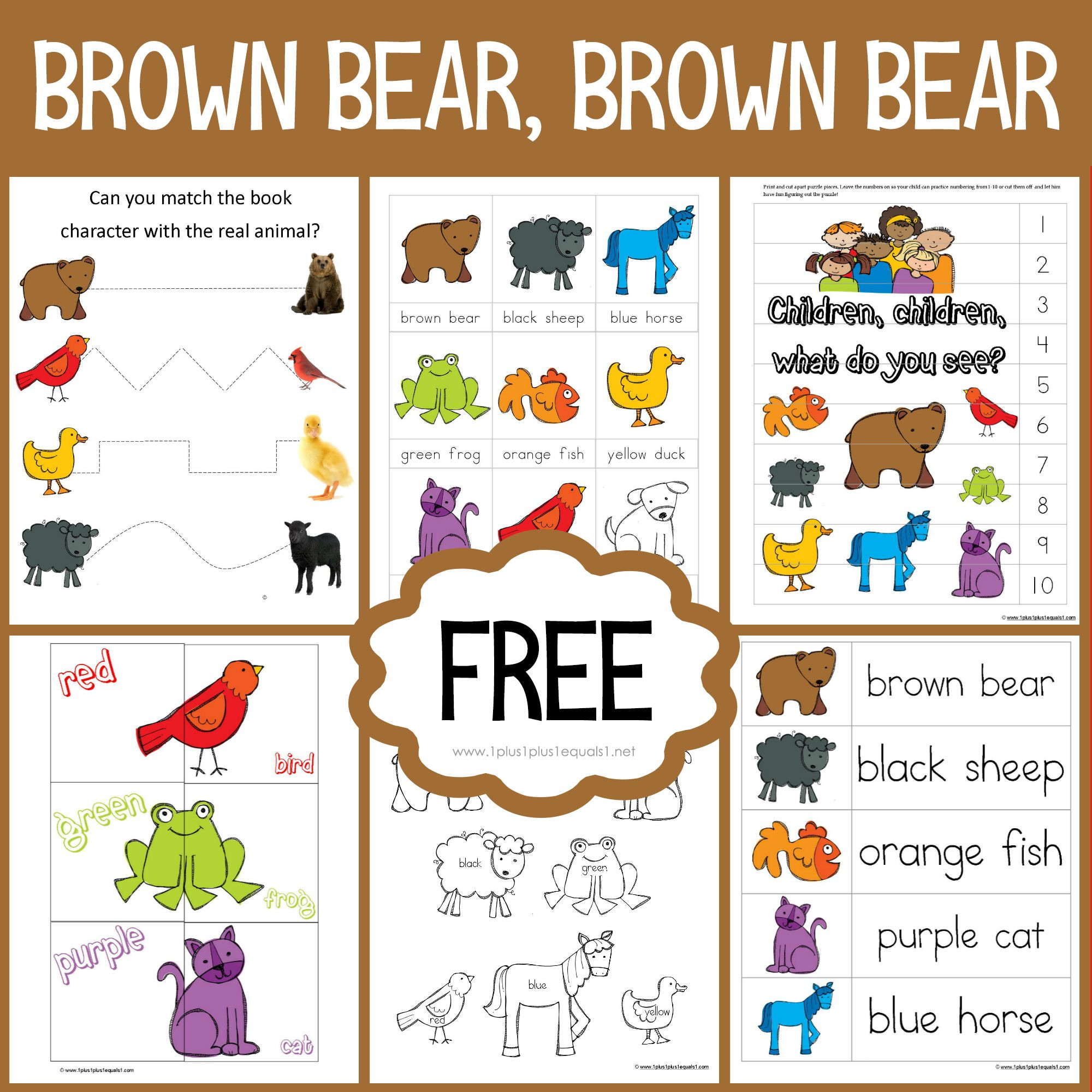 Brown Bear Early Childhood Printable Pack