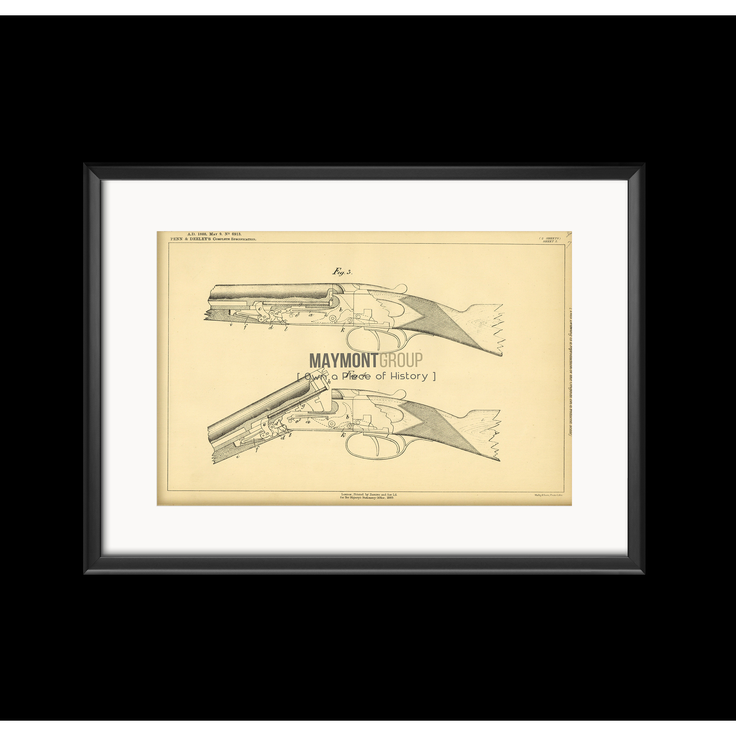 firearm 1888 patent no 6913 united states patent office