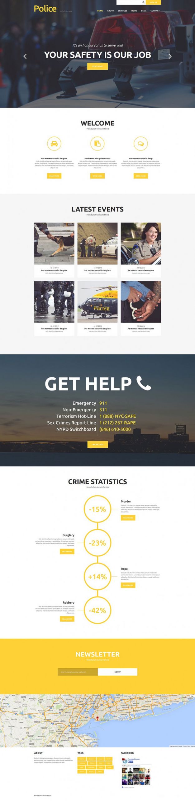 Police Department Joomla Template 788x3224