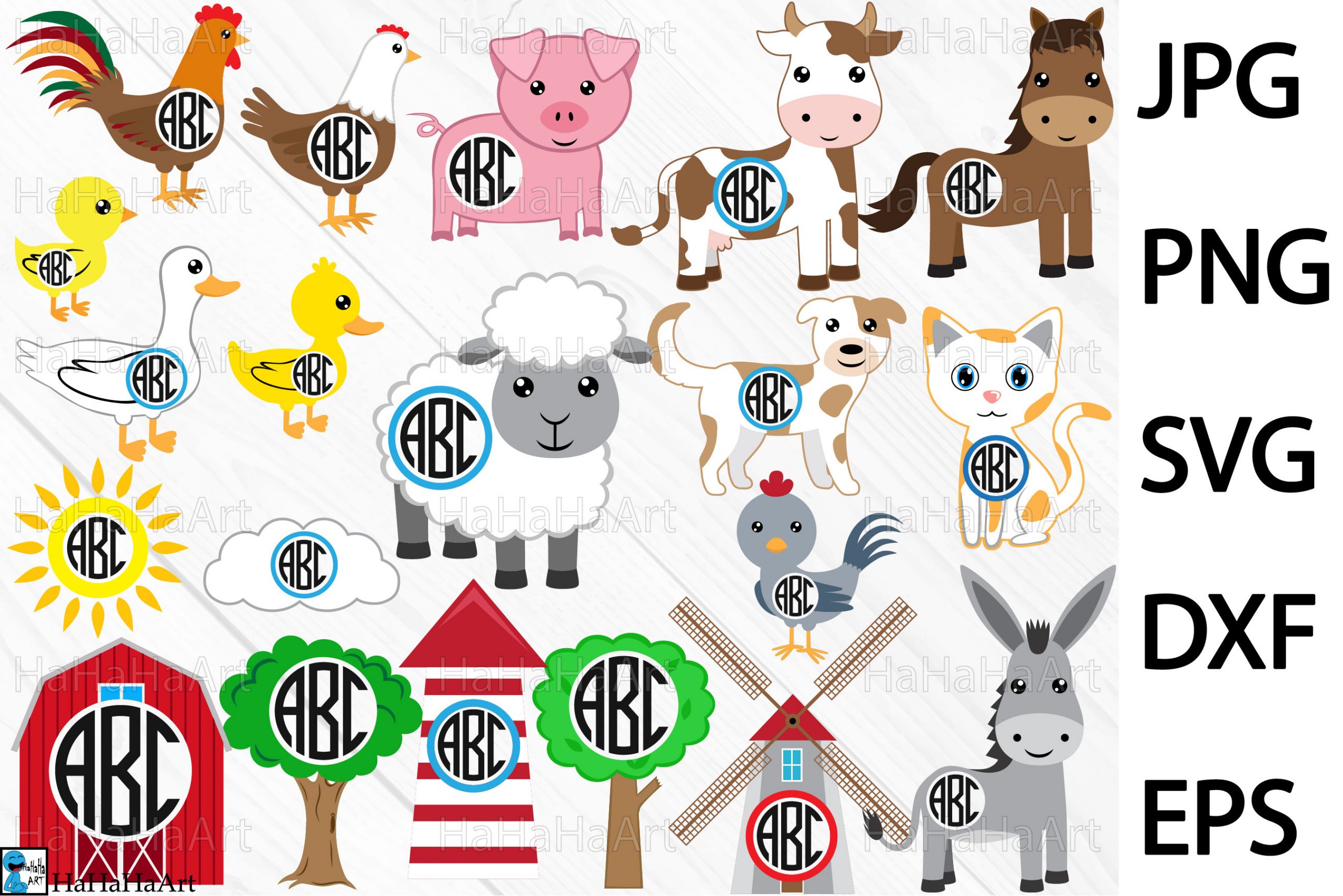 farm animals clipart alphabet