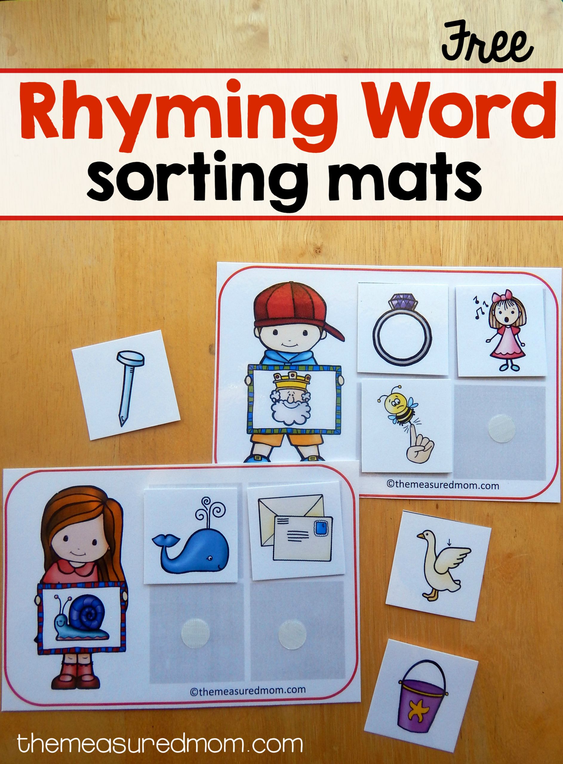 rhyming words sorting mats