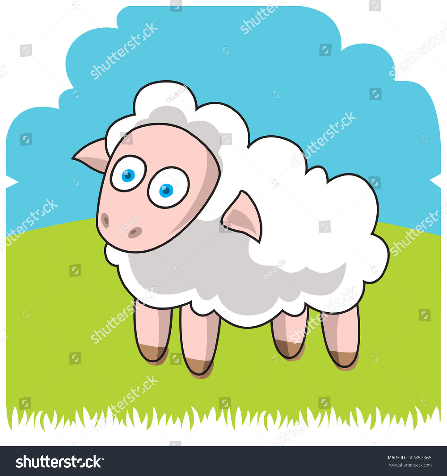 stock vector funny farm cartoon lamb sheep vector illustration e p s