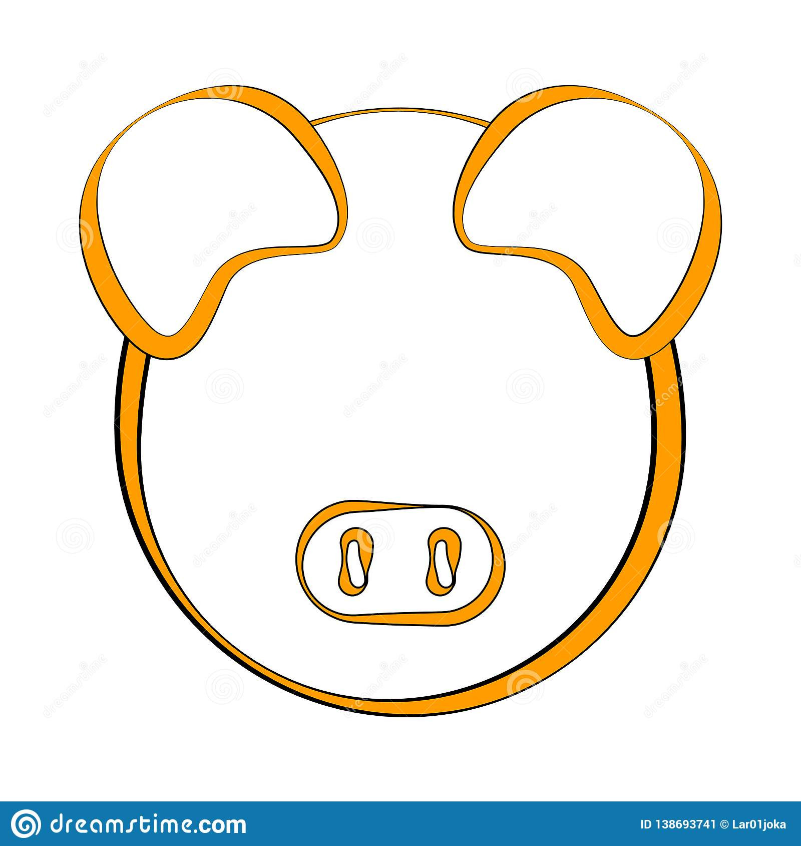 outline pig head vector illustration design outline pig head