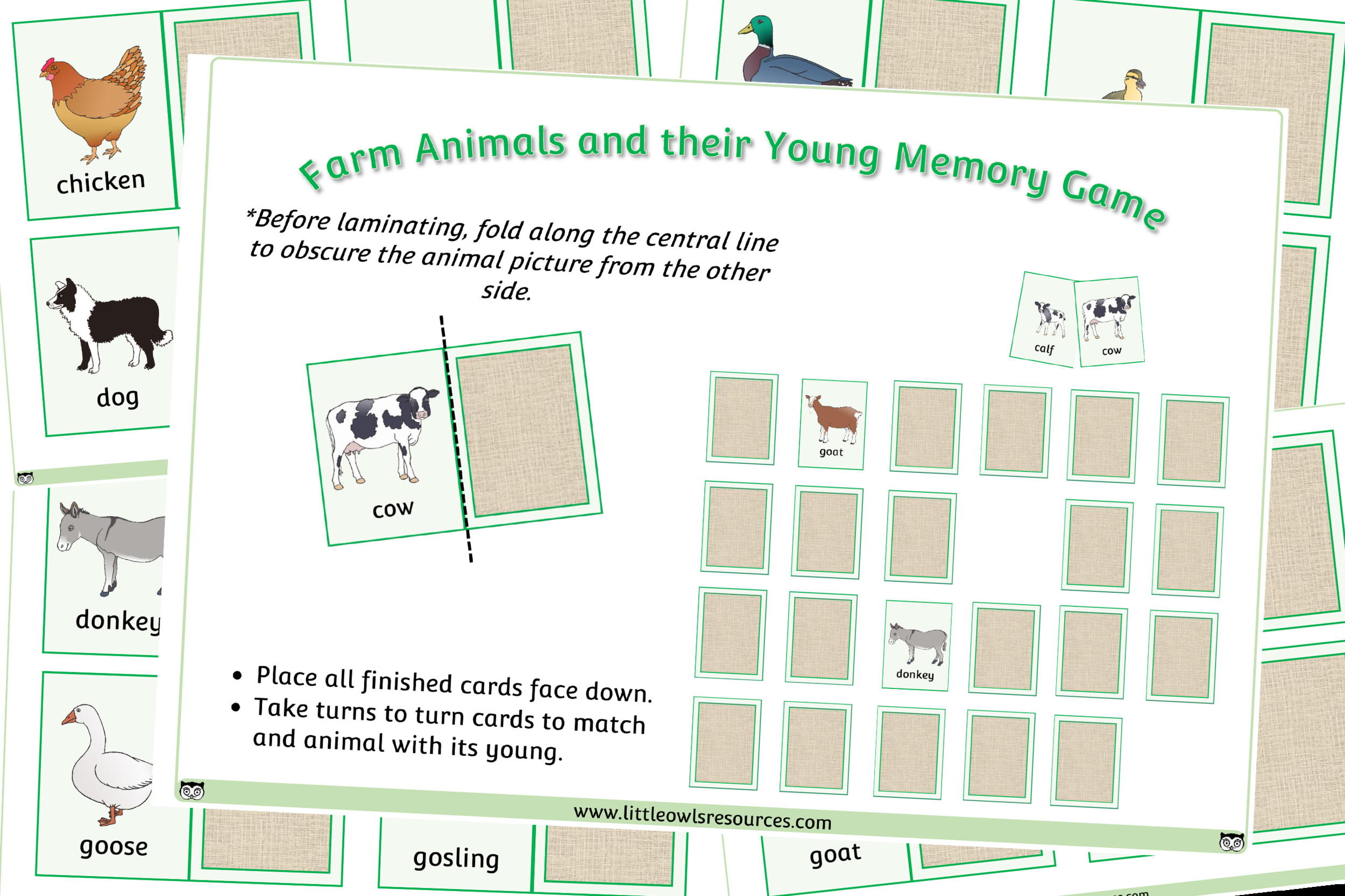 Farm Animals Vocabulary Free Printable
