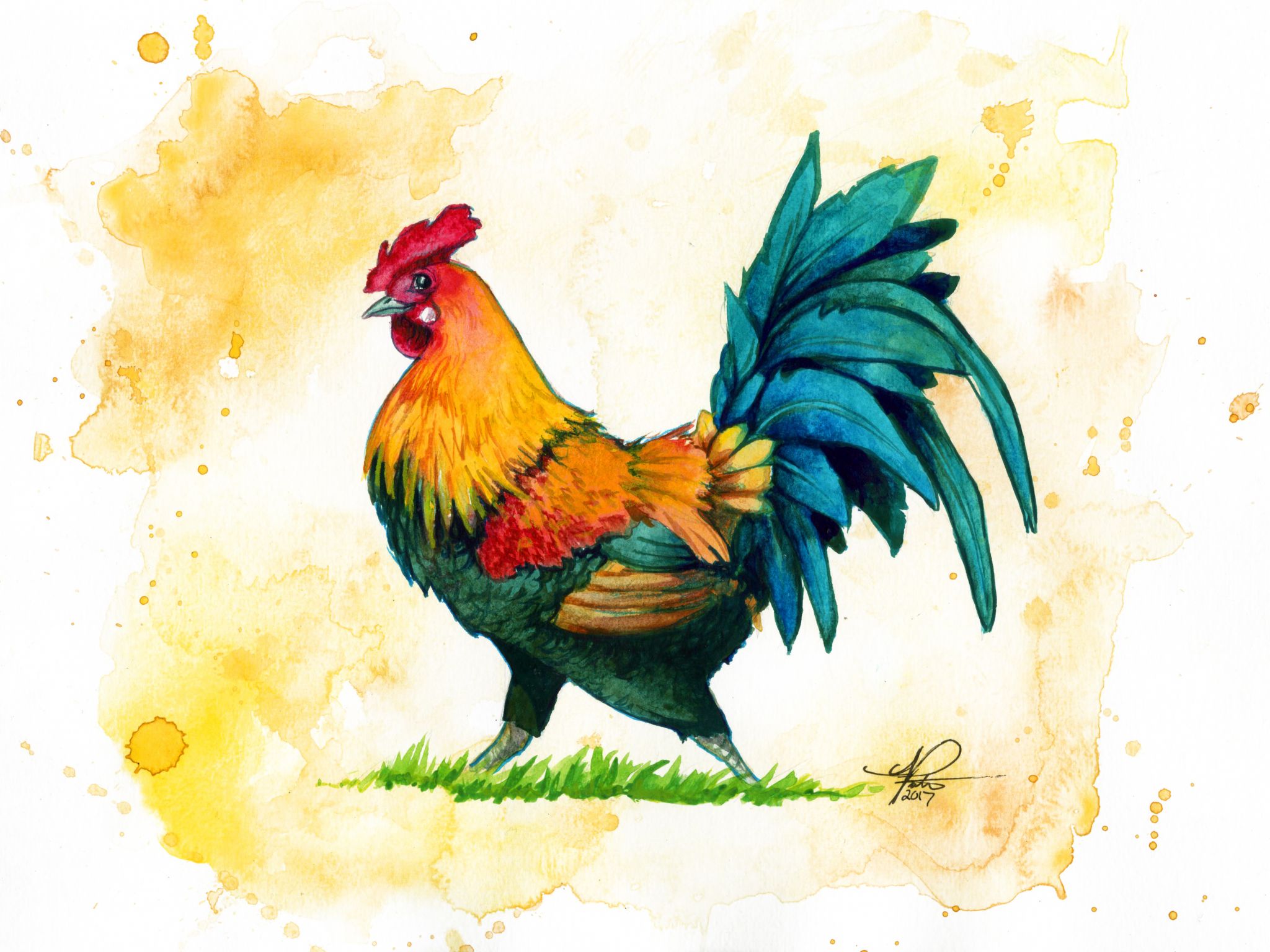 6 Farm Animals Watercolor Paintings - AMP