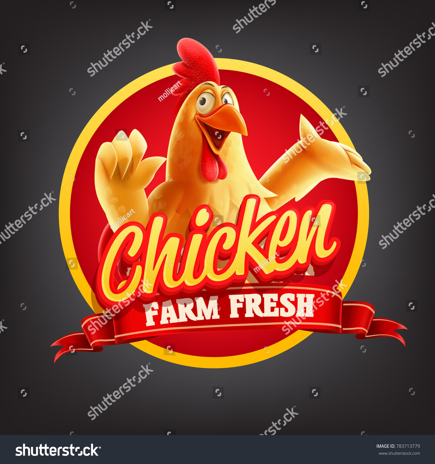 stock vector chicken banner illustration