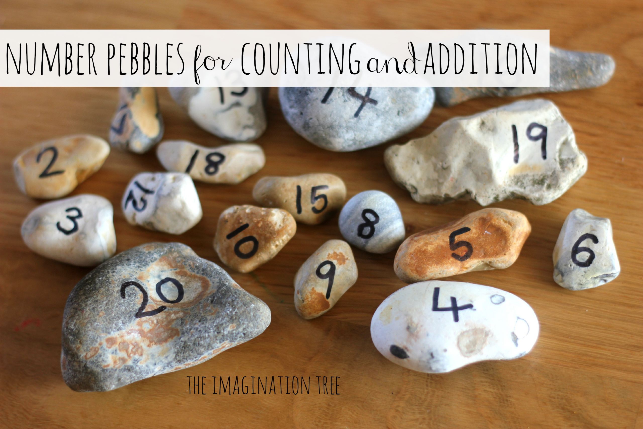 Number pebbles for counting and addition games