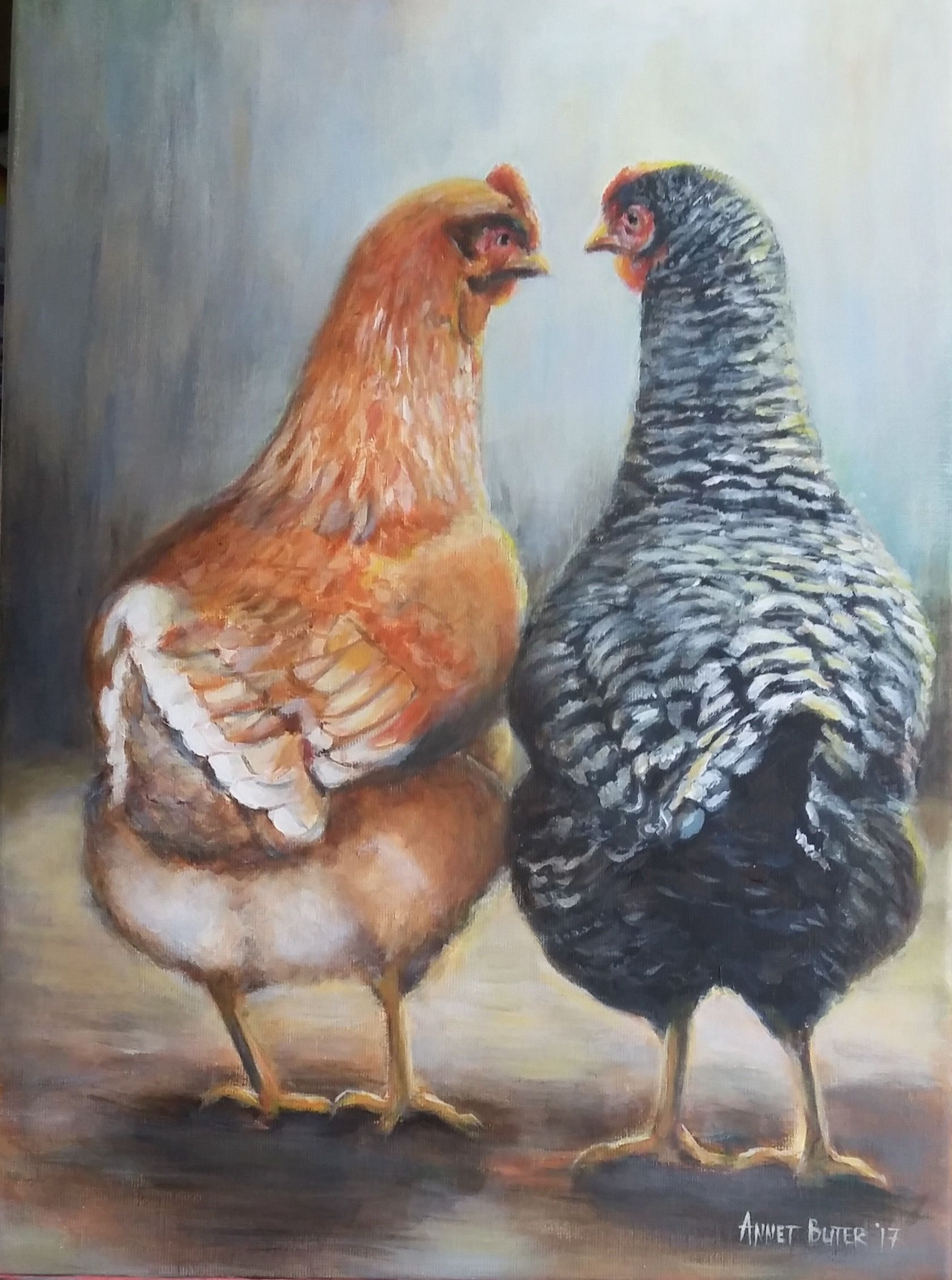 Folk Art Chickens Farm Animals