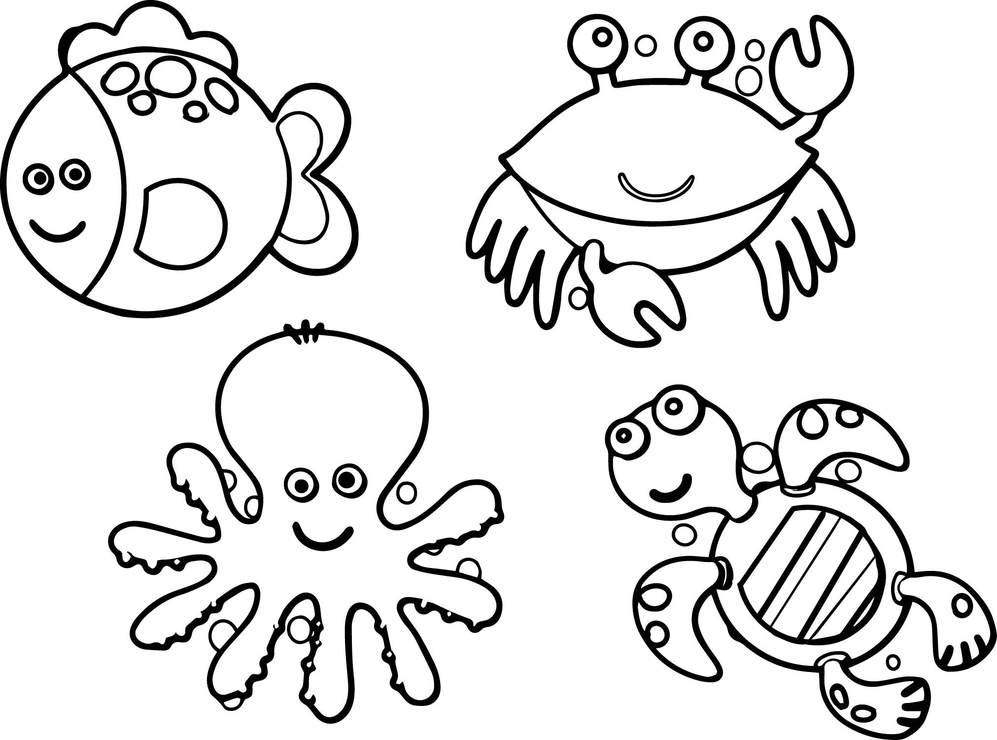 Ocean Animals Tracing Worksheets