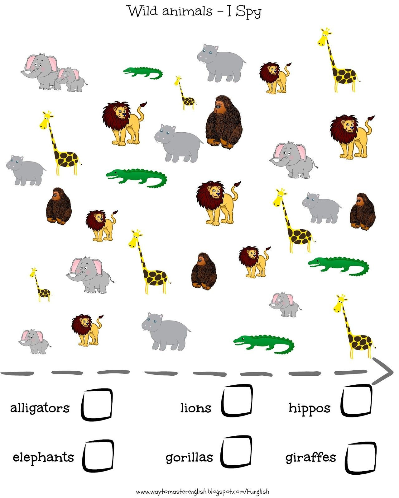 Wild Animals Worksheets Kindergarten