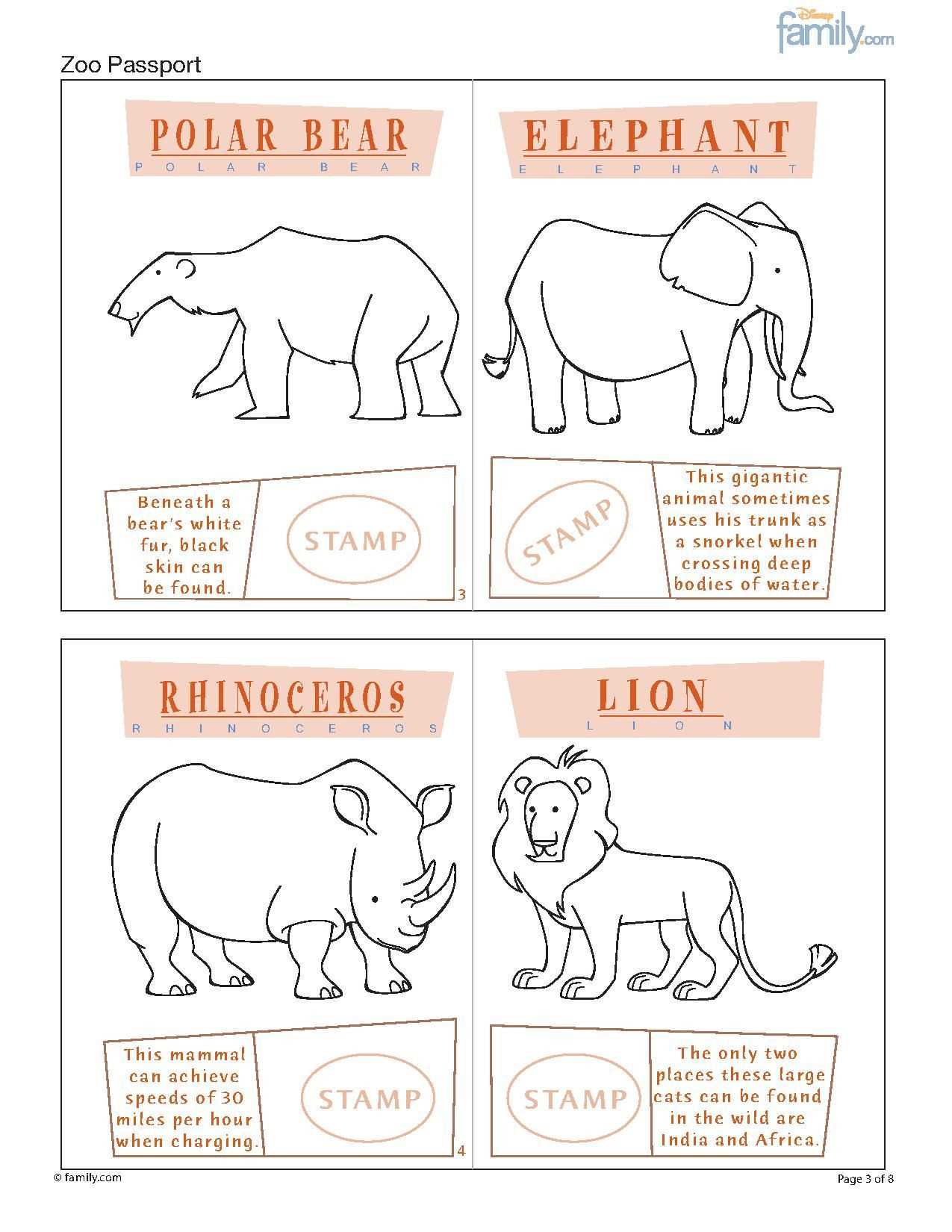 Zoo Animals Worksheets for Preschool